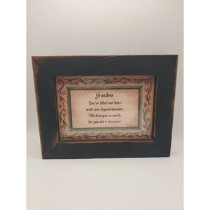 Vintage Linda Spivey "Grandma" Framed Poem Print – Rustic Country Folk Art Decor